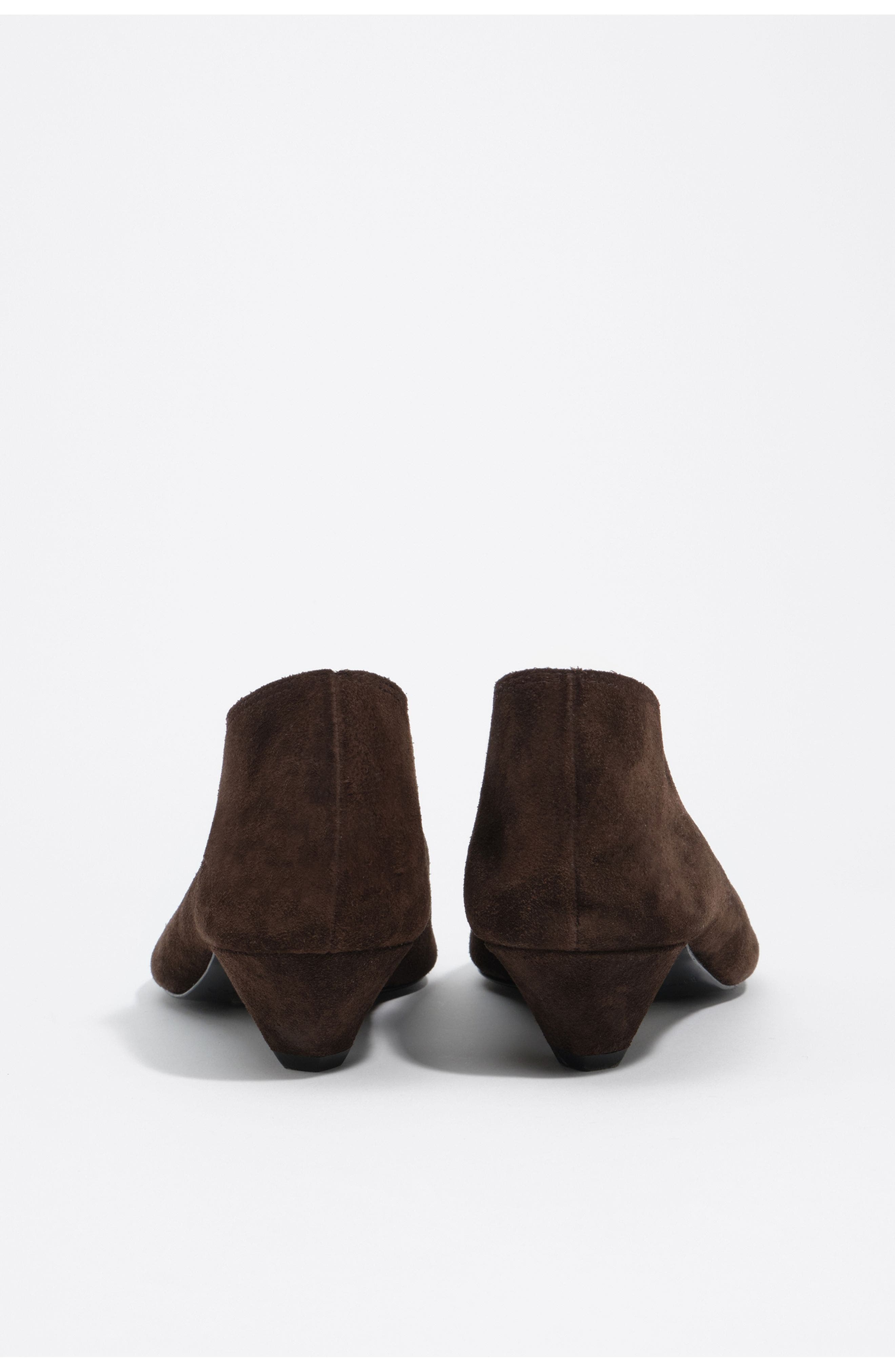 Suede Low Heel Court Shoe, Alternate, color, DARK BROWN