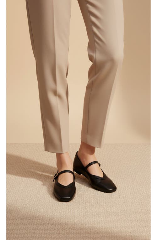 Menina Step Greta Leather Mary Jane Flat In Black