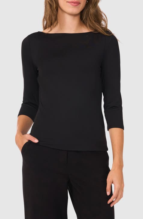 JOHN Grey Knit Slash Long Sleeve Top