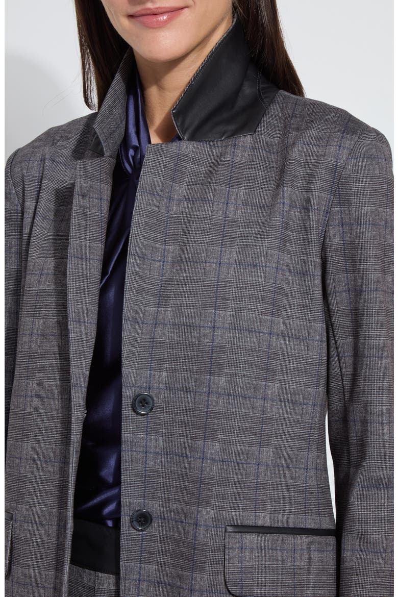Everest Jacquard Ponte Blazer, Alternate, color, CHARCOAL GLEN PLAID