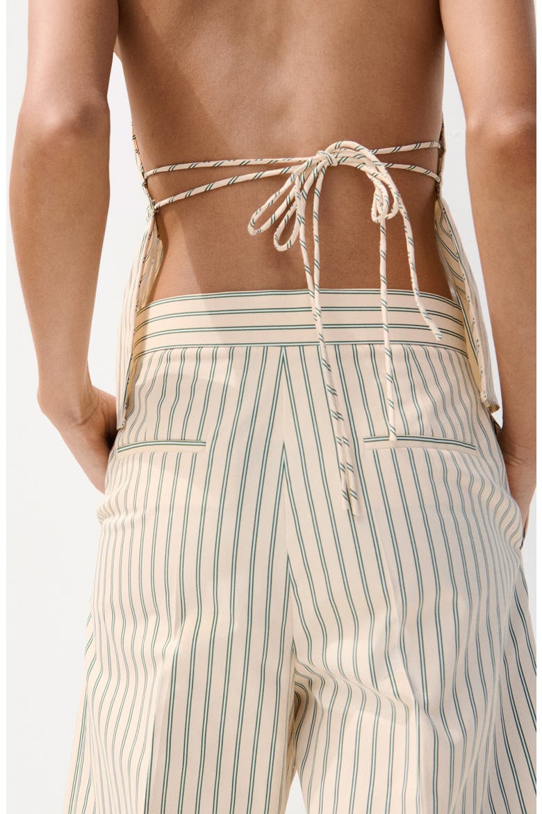 Stripe Pleat Straight Leg Pants, Alternate, color, YELLOW