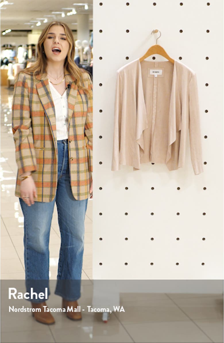 BB Dakota Drape Front Faux Suede Jacket, sales video thumbnail