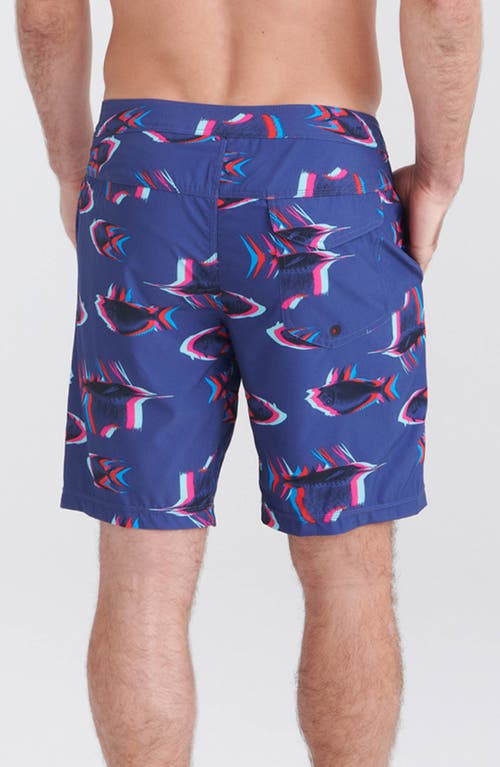 Saxx Betawave 2n1 7-inch Board Shorts In Scaled Up- Deep Cobalt