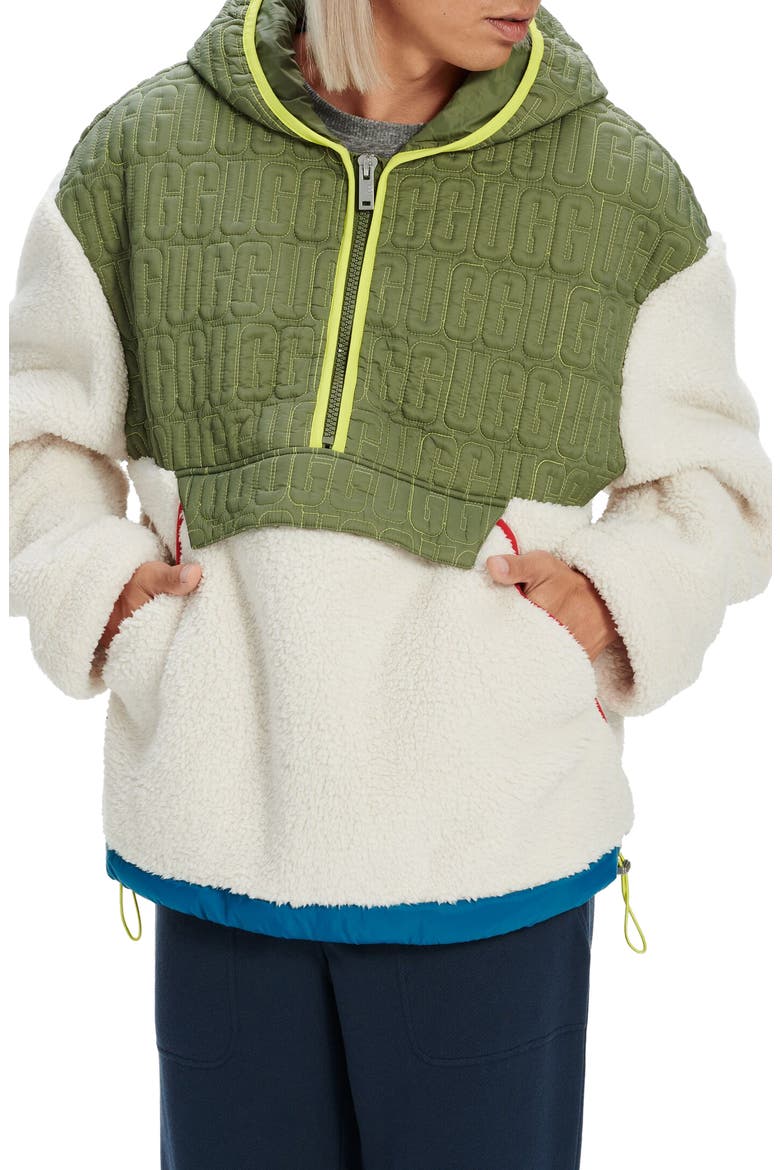 Iggy Fleece Half Zip Hooded Pullover, Main, color, NATURAL MULTI