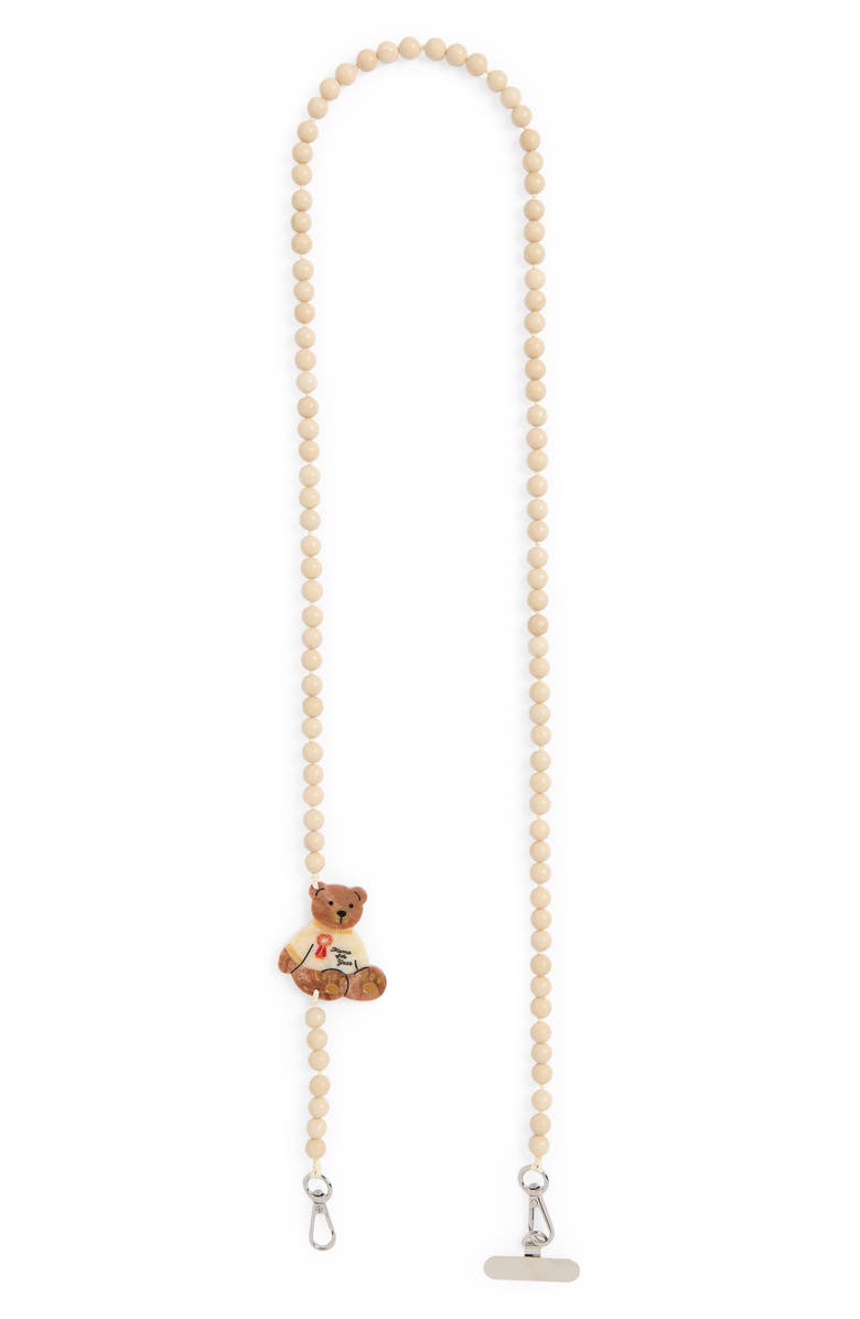 Solar Eclipse Mama Bear Beaded Crossbody Phone Strap, Main, color, Cream