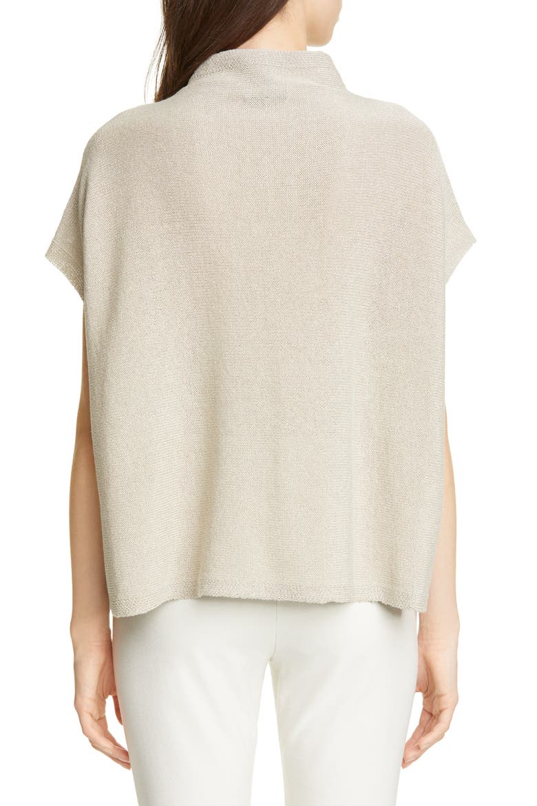 Funnel Neck Cotton Blend Boxy Sweater, Alternate, color, DOVE