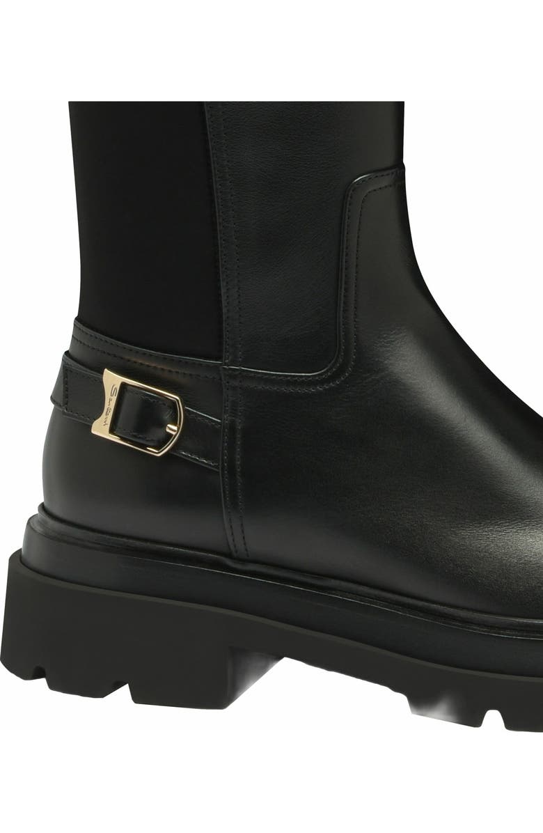 Santoni Women's leather boot, Alternate, color, Black
