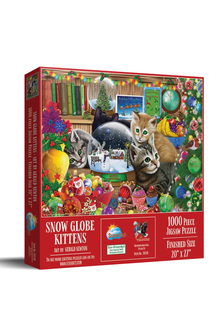 Snow Globe Kitten 1000 piece Jigsaw Puzzle for Adults, Main, color, Multicolor