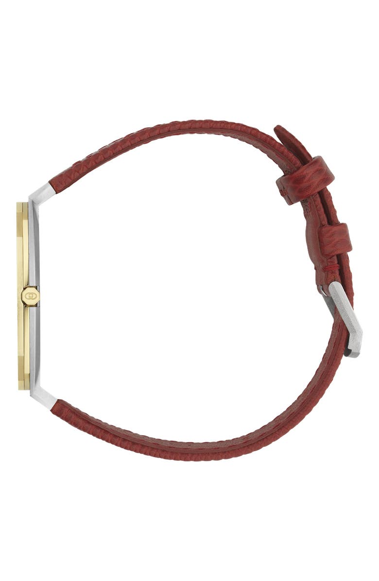 Gucci 25H Leather Strap Watch, 38mm, Alternate, color, 