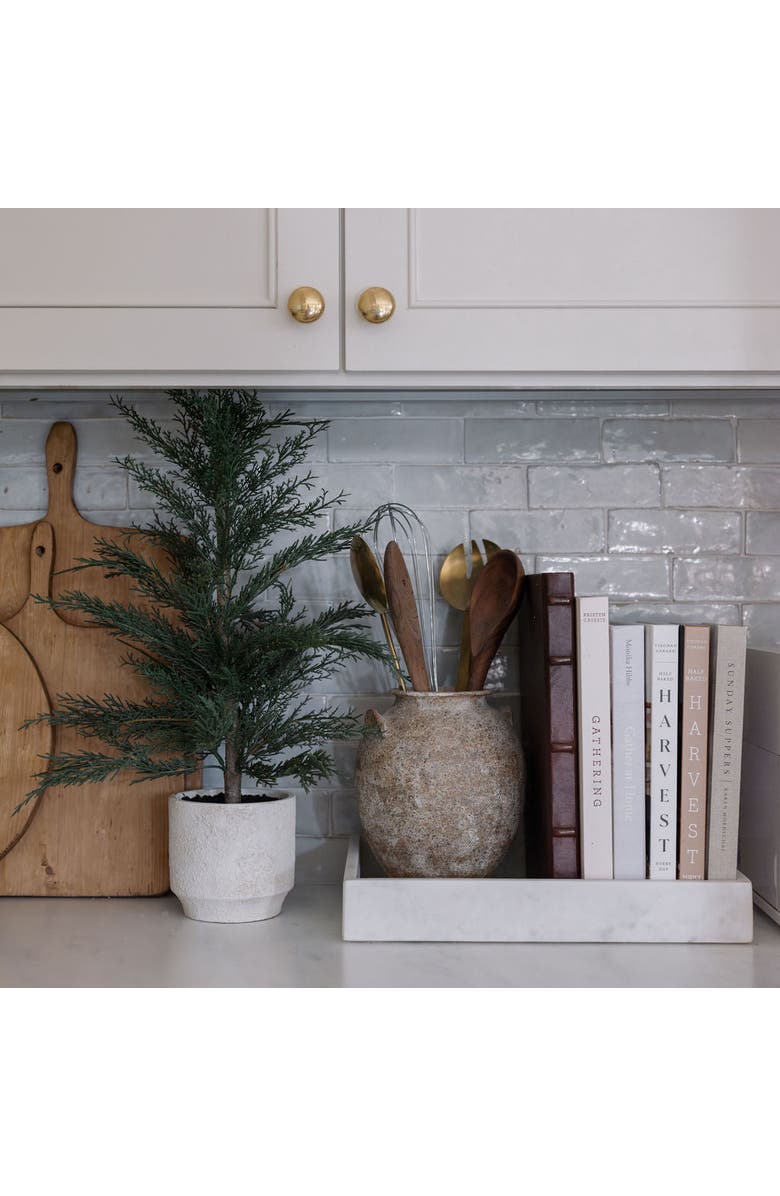 CG Hunter 24" Artificial Evergreen Cedar Tree Set, Alternate, color, Crème