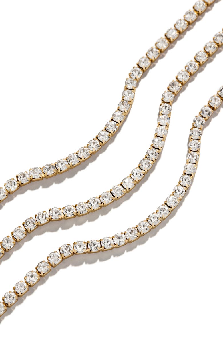 BaubleBar Alexandria Layered Crystal Necklace, Alternate, color, Clear