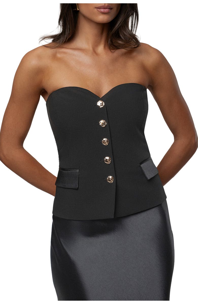 JLUXLABEL Button Front Vest, Main, color, Black