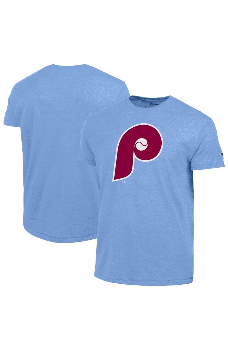 Champion Men's Champion Light Blue Philadelphia Phillies Cooperstown Logo Tri-Blend T-Shirt, Main, color, Light Blue