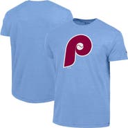 Champion Men's Champion Light Blue Philadelphia Phillies Cooperstown Logo Tri-Blend T-Shirt