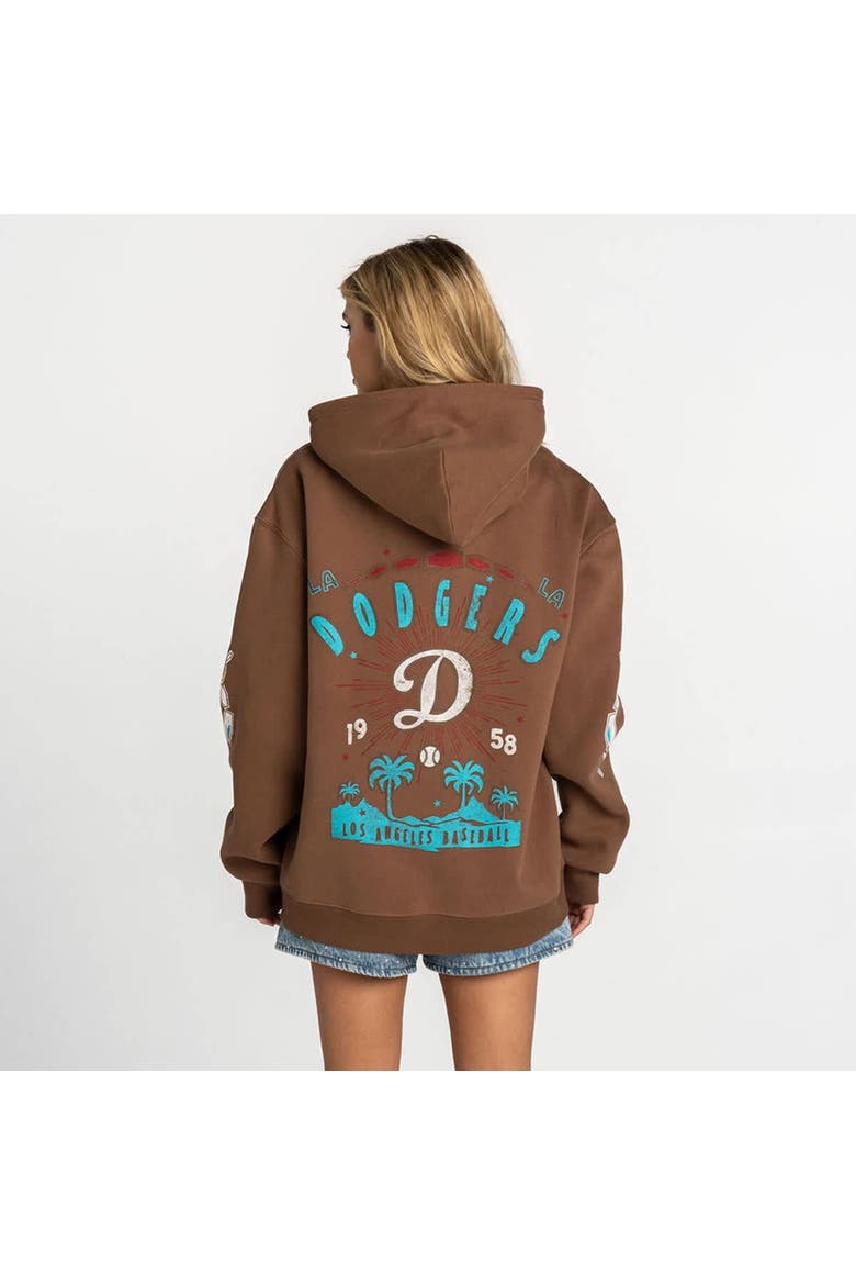 Women's The Wild Collective  Brown Los Angeles Dodgers Oversized Hoodie, Alternate, color, Brown