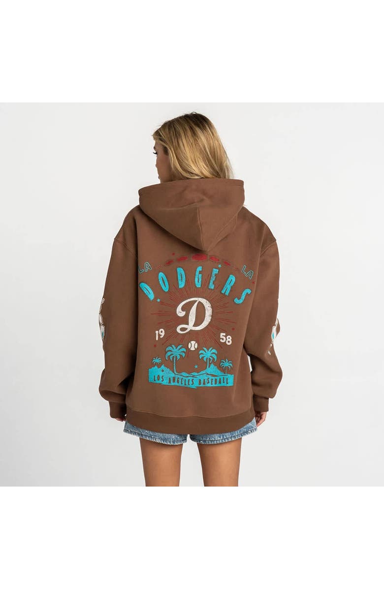 THE WILD COLLECTIVE Women's The Wild Collective  Brown Los Angeles Dodgers Oversized Hoodie, Alternate, color, Brown
