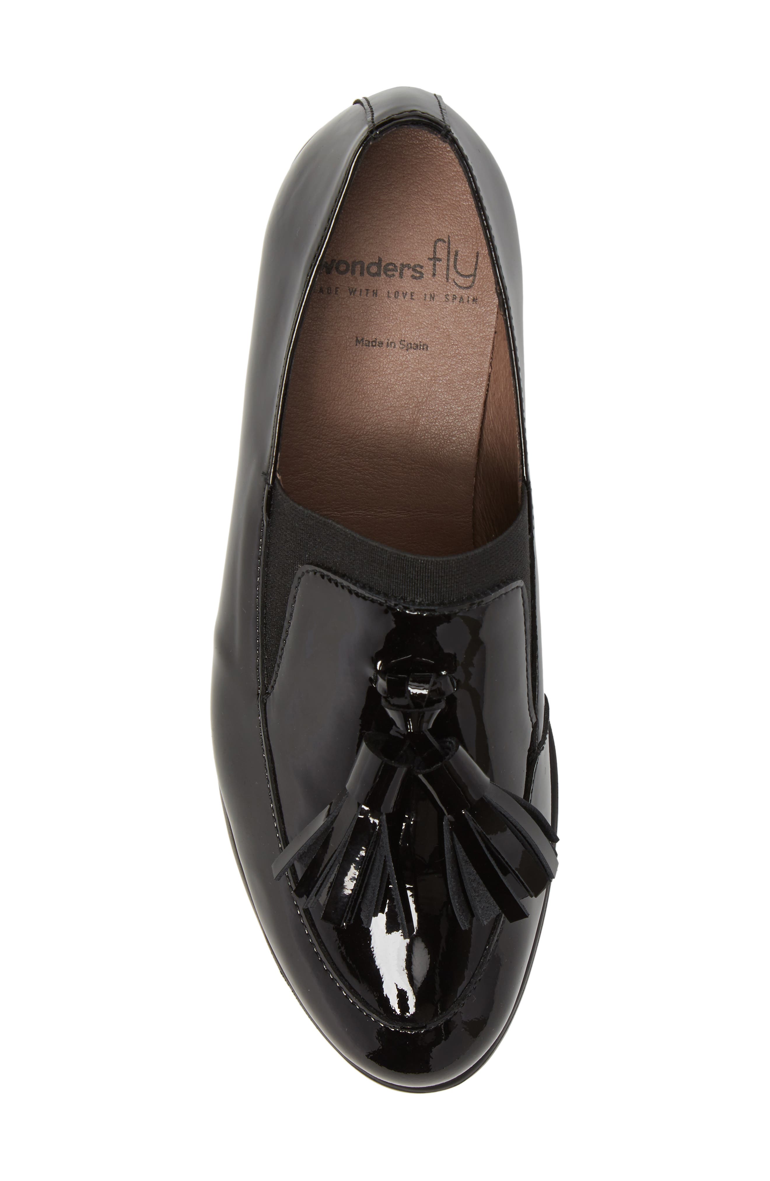 Wonders Talla Loafer Wedge, Alternate, color, Black Patent Leather
