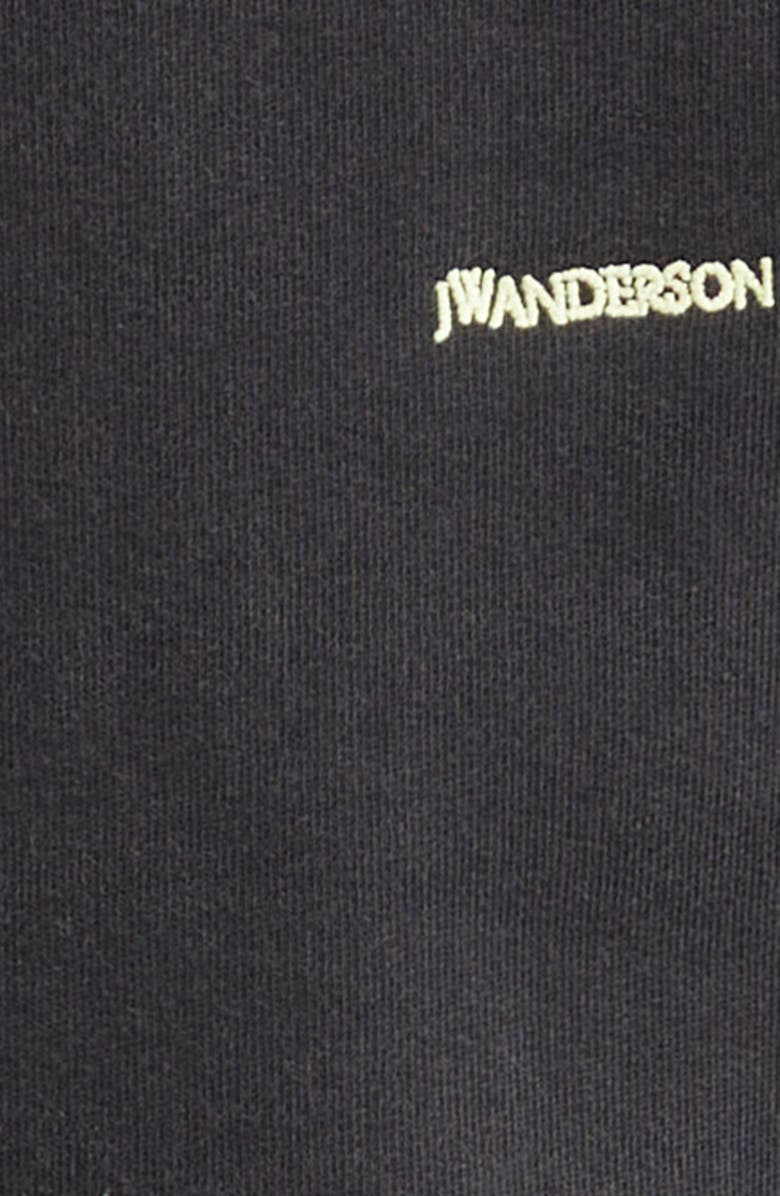 JW Anderson Cotton French Terry Polo Sweatshirt, Alternate, color, Washed Black