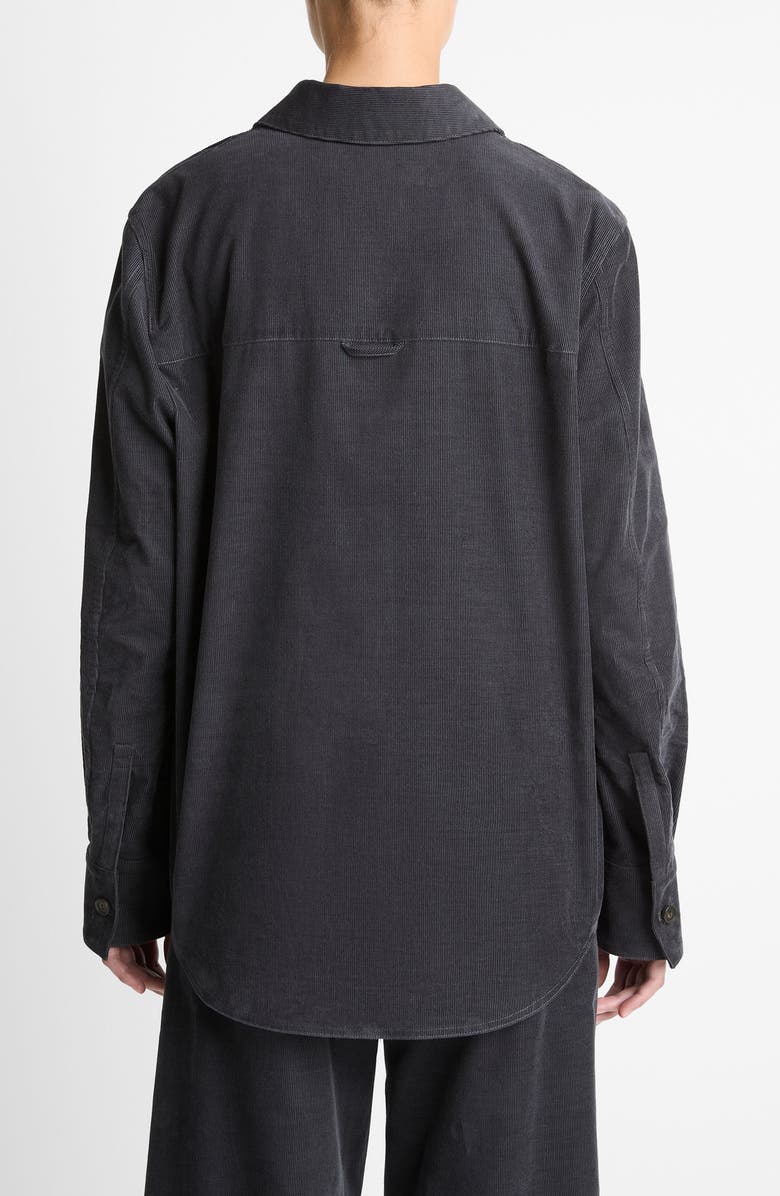 Vince Oversize Corduroy Cotton Blouse, Alternate, color, Graphite