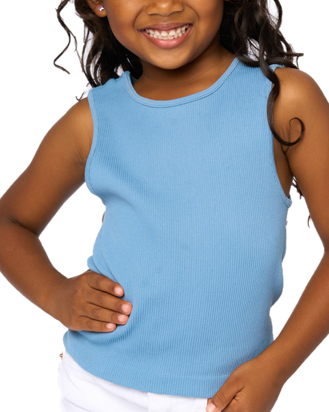 Littles ribbed crop sport tank top