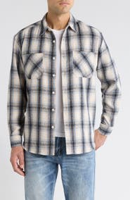 925 Originals Oversize Coastal Plaid Button-Up Flannel Shirt