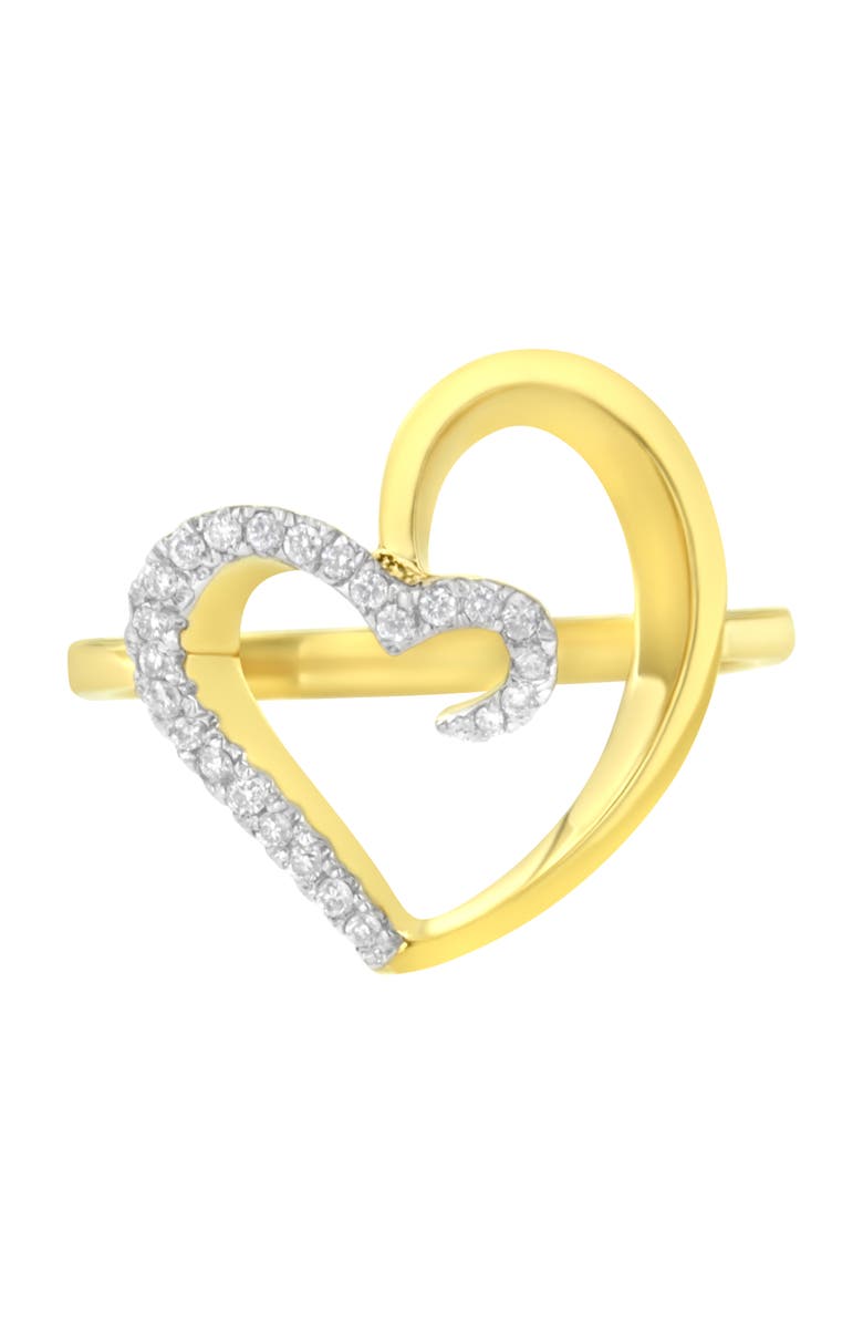 Haus of Brilliance 14KT Yellow Gold 1/10 ctw. Diamond Heart Shape Ring, Alternate, color, Yellow