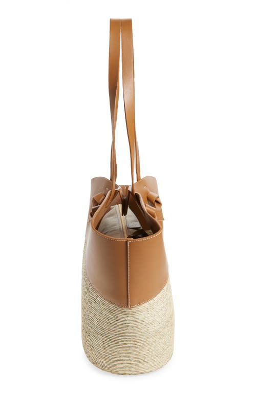 Altuzarra Large Knot Straw & Leather Tote In Brown