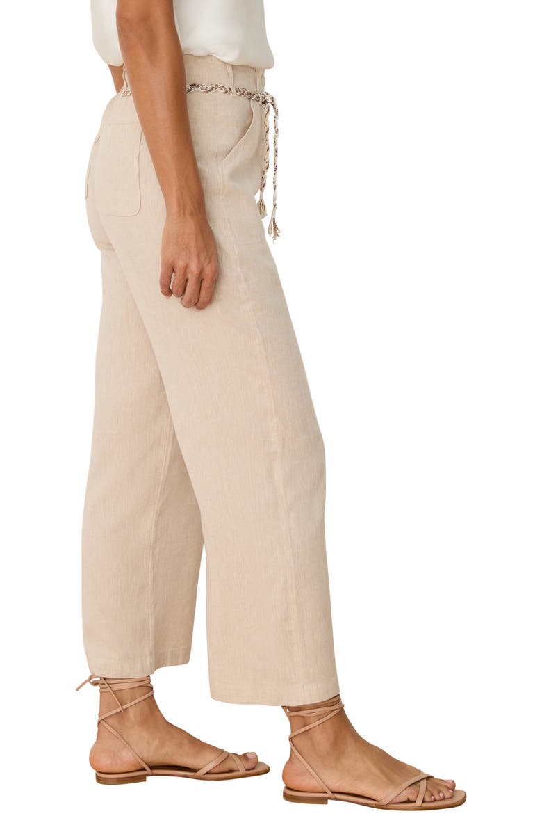 NIC+ZOE Eliot Linen Blend Ankle Wide Leg Pants, Alternate, color, Neutral Mix