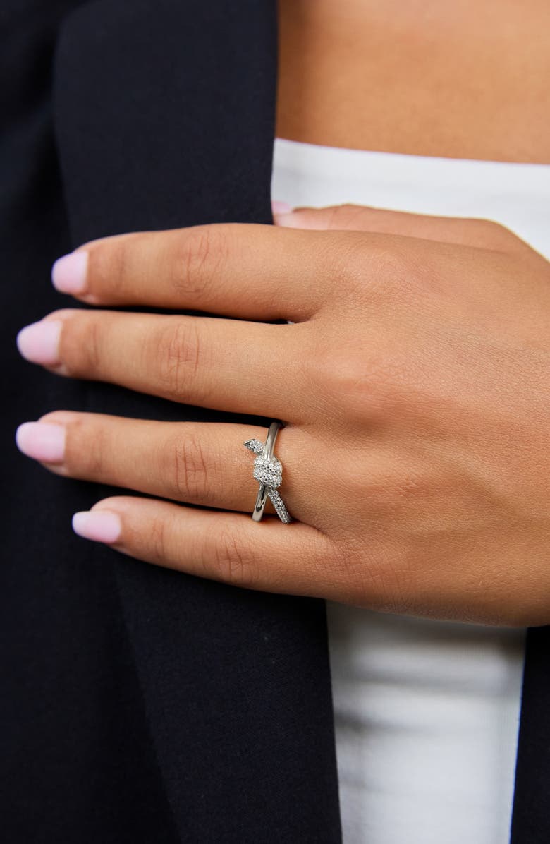 Sterling Forever Irene Twist Ring, Alternate, color, Silver