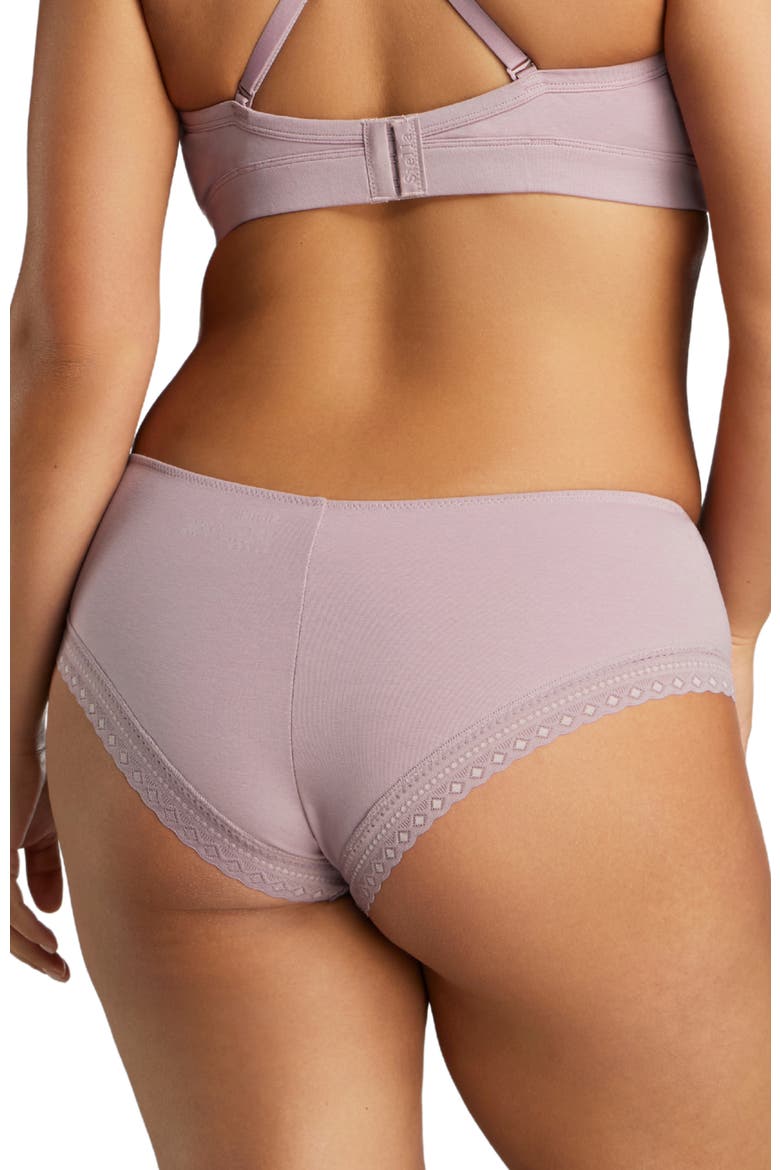 Organic Cotton Lace Cheeky, Alternate, color, Dusty Lavender