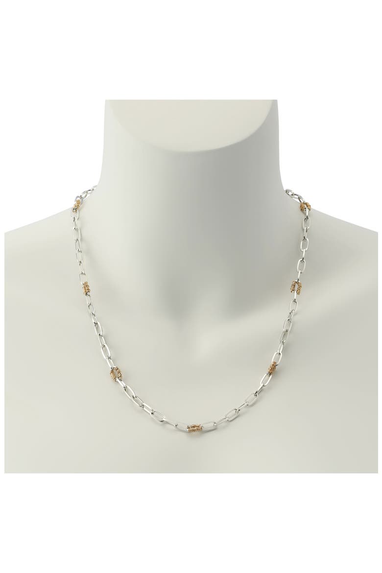 Paperclip Chain Necklace, Alternate, color, TWO TONE