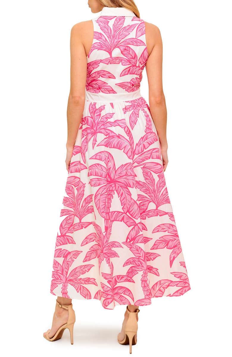 FLYING TOMATO Trpoical Print Sleeveless Maxi Shirtdress, Alternate, color, Ivory Pink