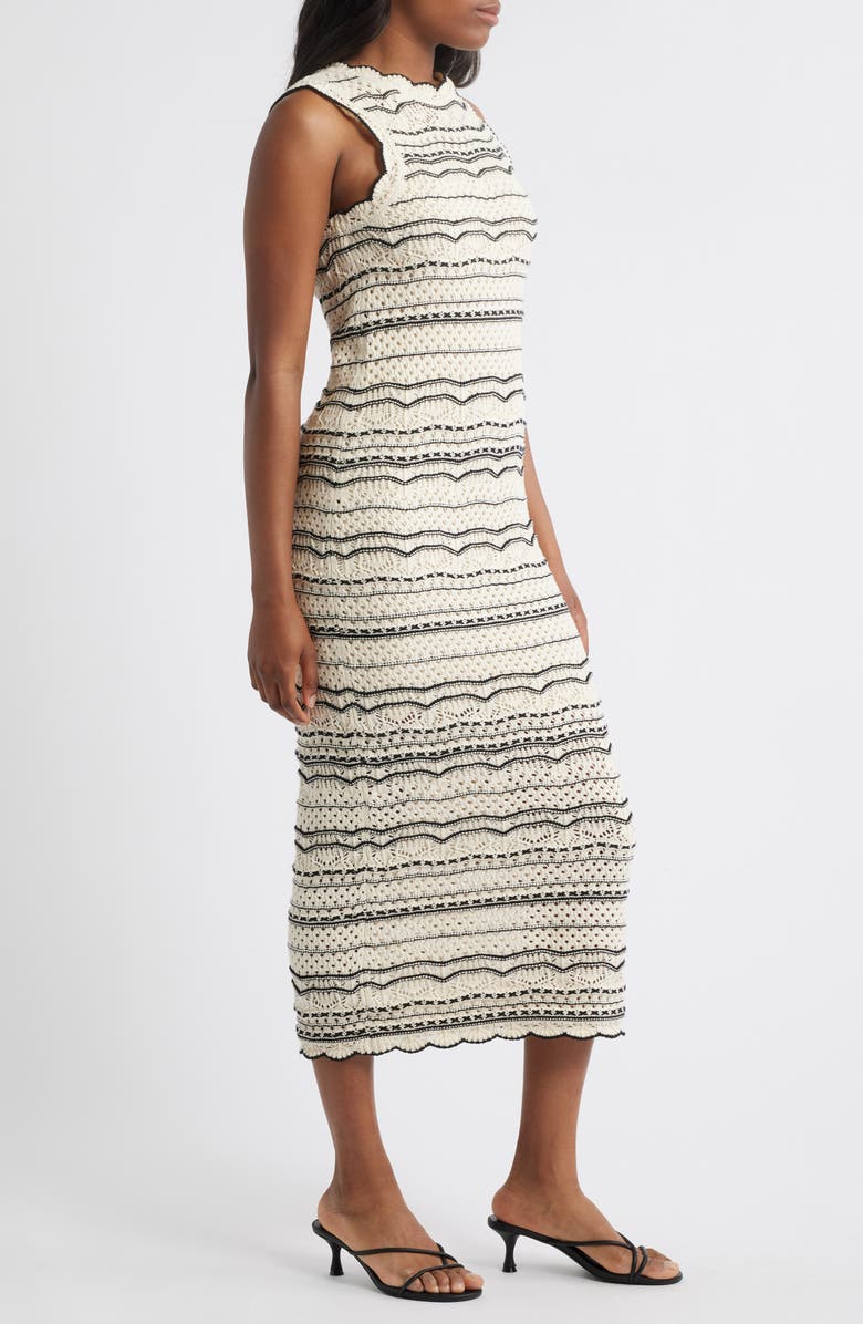 VERO MODA Madeira Open Stitch Cotton Blend Maxi Sweater Dress, Alternate, color, 