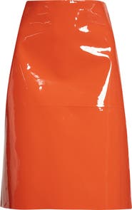 FERRAGAMO Patent Leather Pencil Skirt