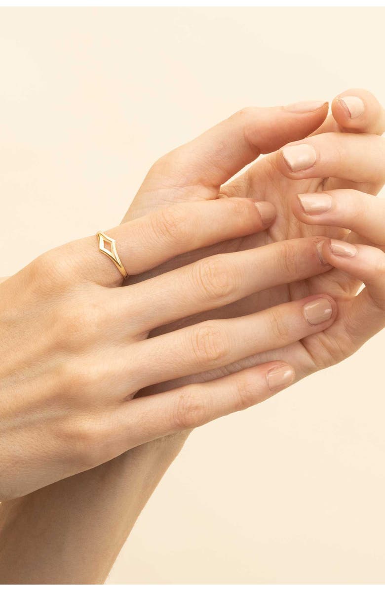 Oradina 14K Gold Goddess Stackable Ring, Alternate, color, 