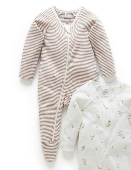 Purebaby 2 Pack Zip Footie