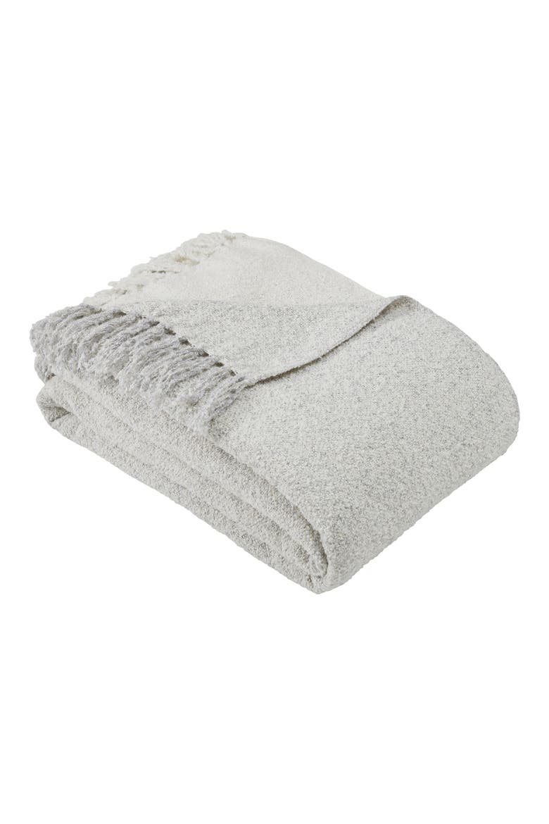 Kiawah Plush Throw Blanket, Main, color, BEIGE/ WHITE