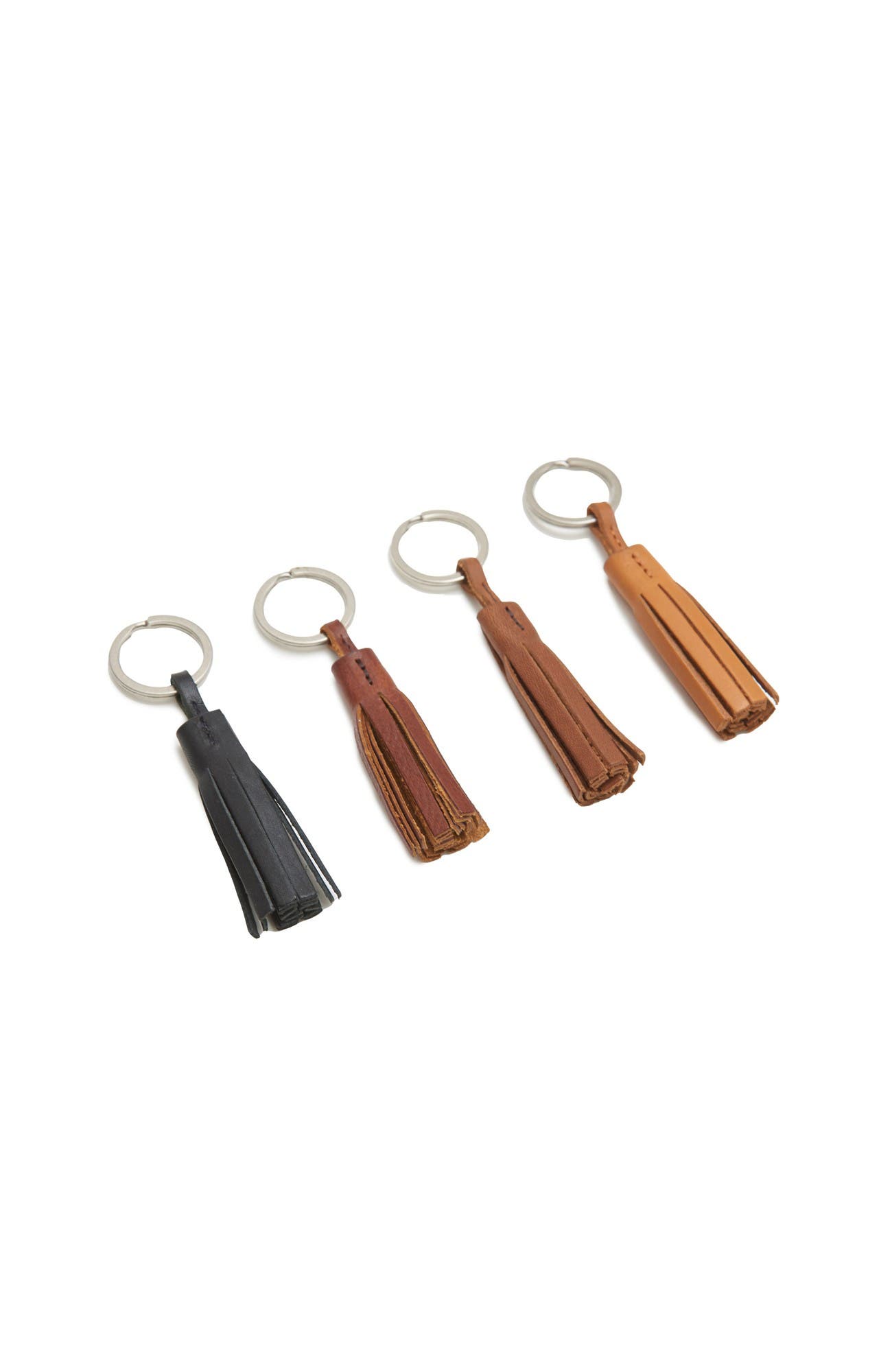 Fuller Leather Tassel Key Chain, Alternate, color, Tan