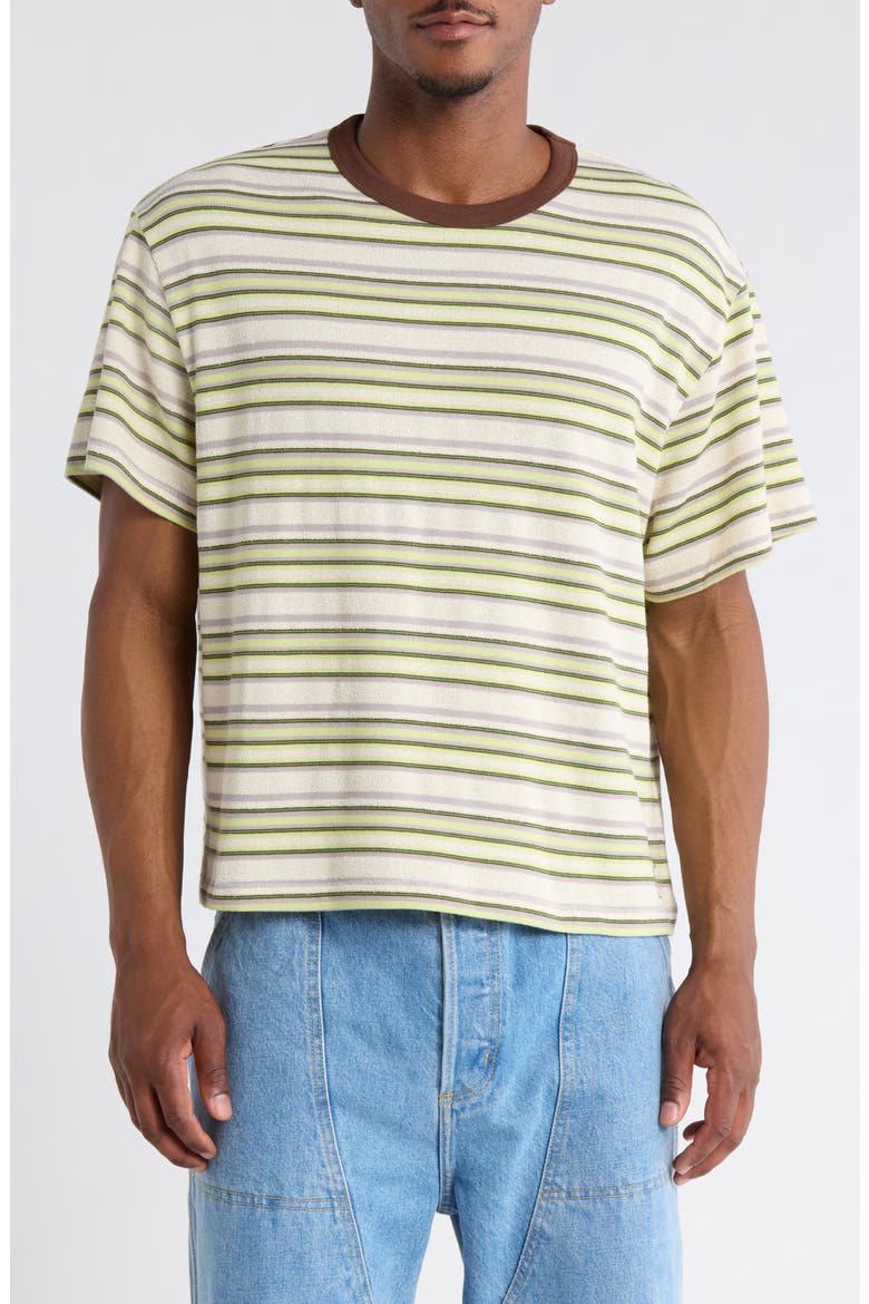 Looped Stripe T-Shirt, Main, color, GREEN MULTI