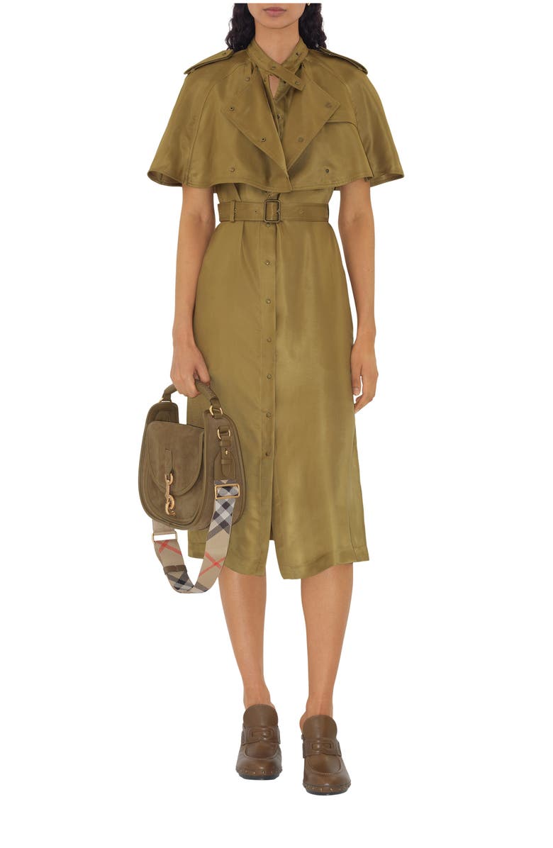 Burberry Viscose Trench Dress, Main, color, Walrus
