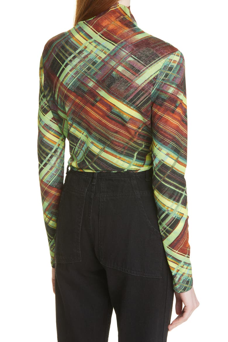 Cardio Nova Lace Top, Alternate, color, GREEN PLAID