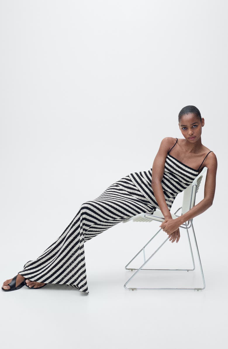 MANGO Stripe Maxi Sweater Skirt, Alternate, color, 