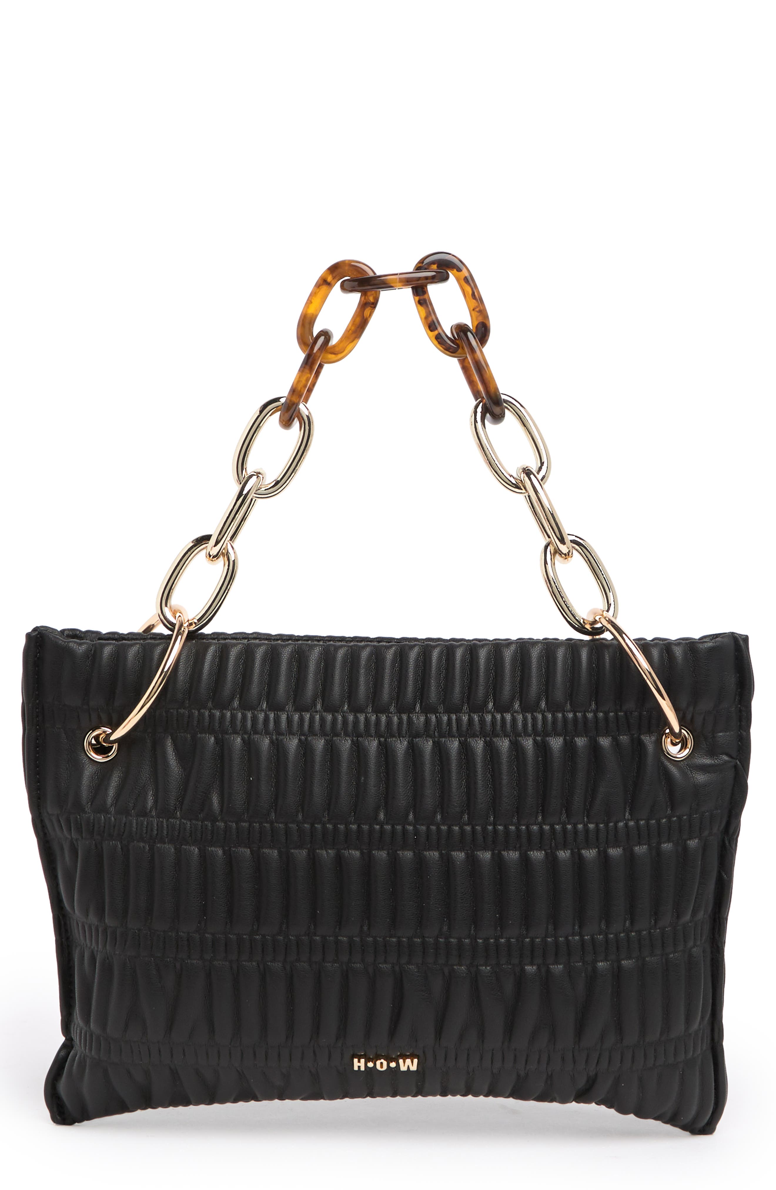 Chill Vegan Leather Shoulder Bag, Alternate, color, BLACK SHIRRING