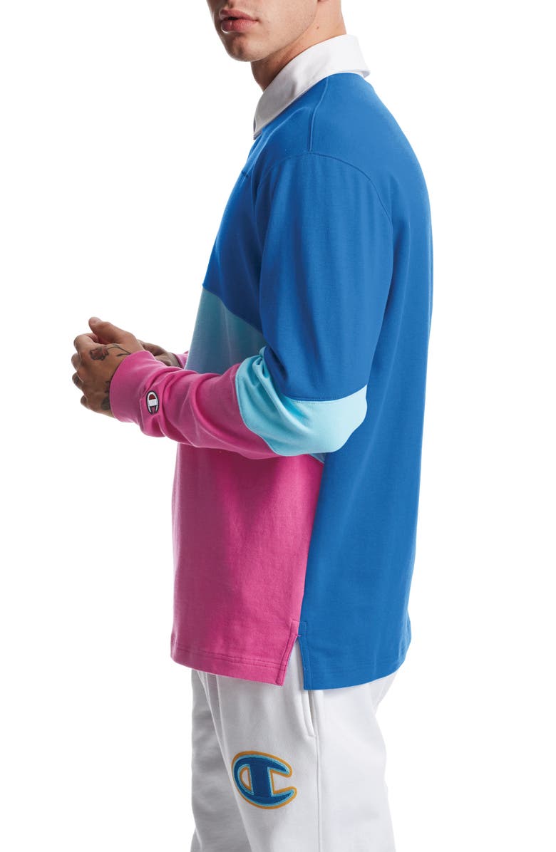 Champion Colorblock Rugby Shirt, Alternate, color,