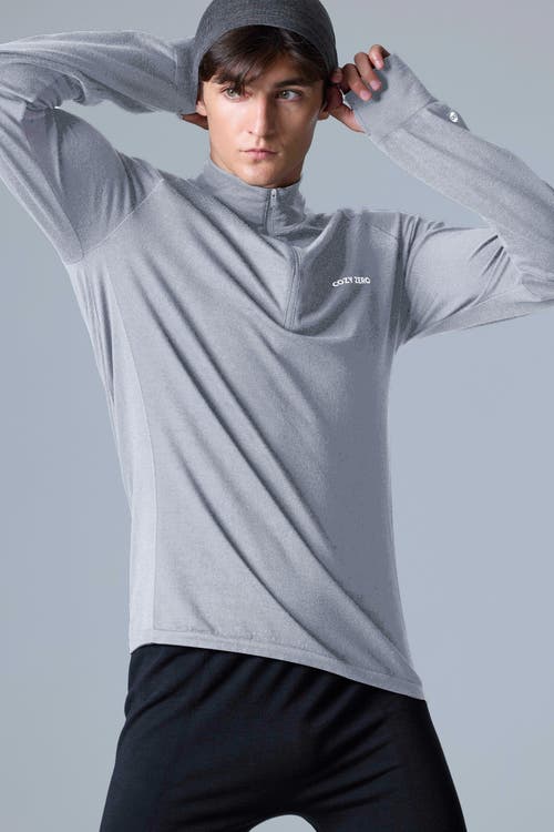 Cozy Zero Tech Merino Classic Fit Half Zip Long Sleeve Top In Glacier Gray