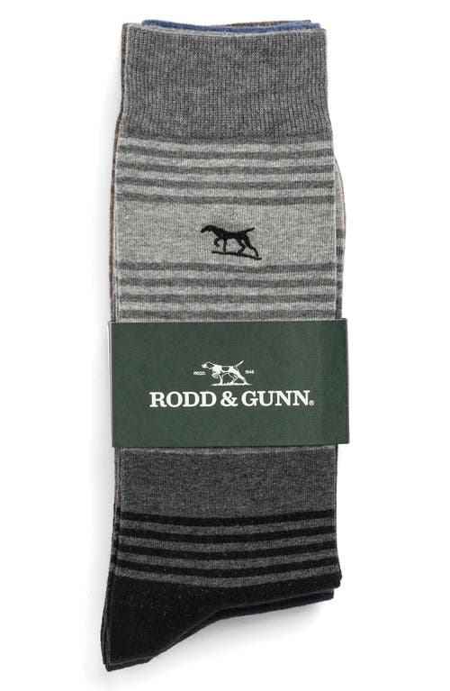 Rodd & Gunn Stratford Stripes Sock 3 Pack In Multi Black