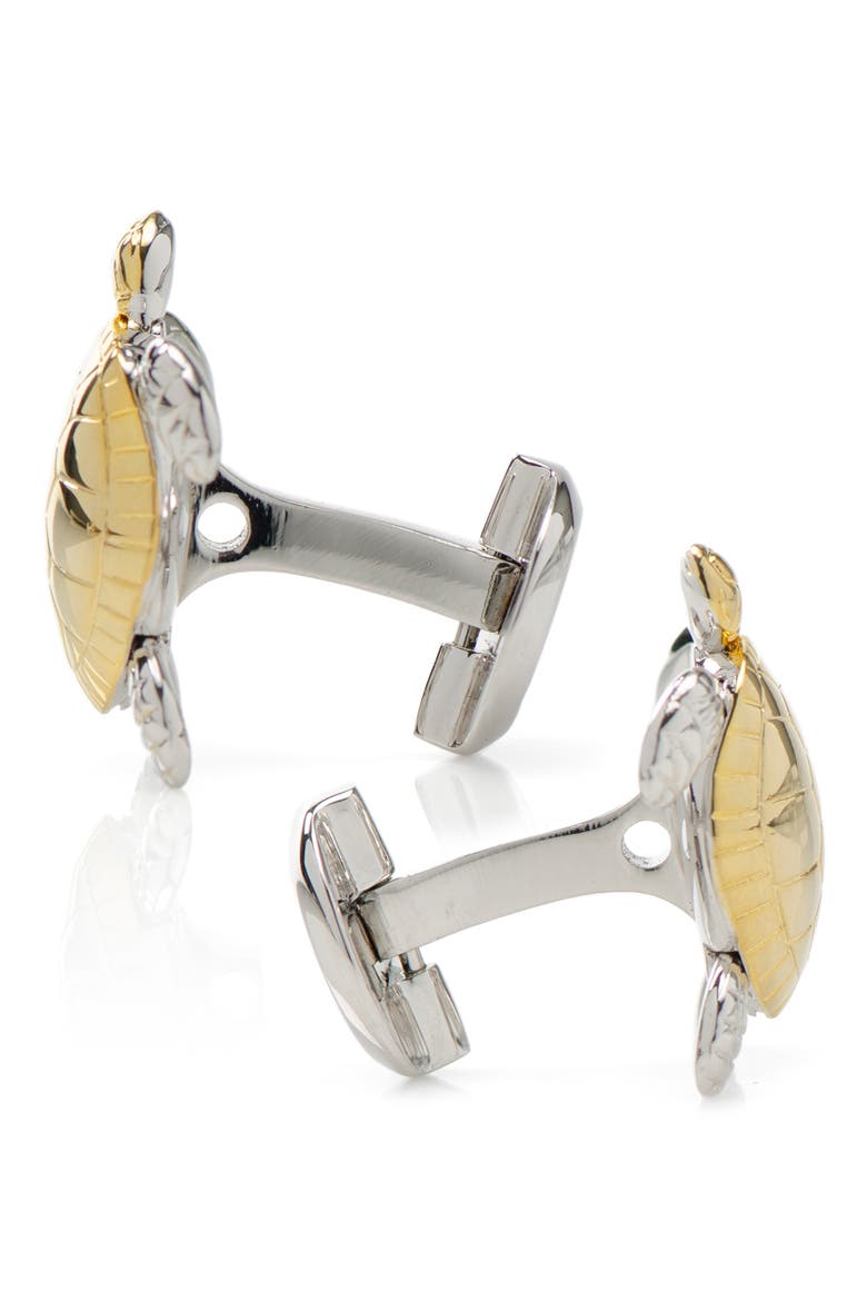 Turtle Movement 3D Cuff Links, Alternate, color, GOLD