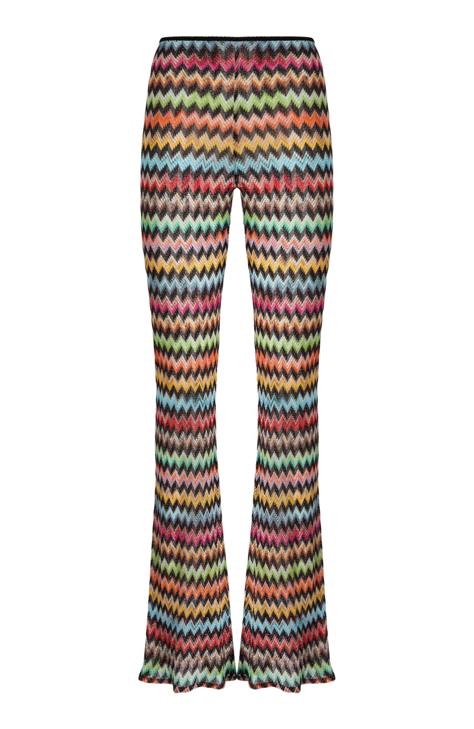 Flared Pants In Lame Viscose With Micro Zigzag Pattern - image 2