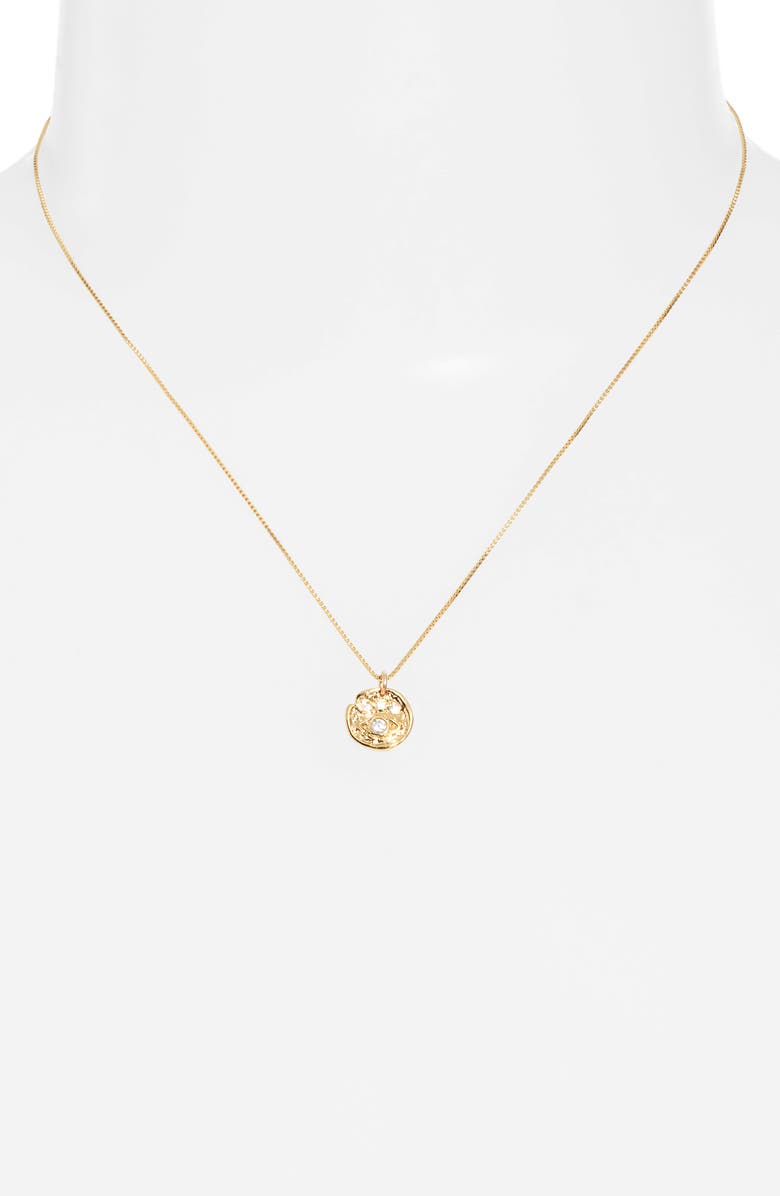 Set & Stones Evie Evil Eye Medallion Necklace, Alternate, color, Gold