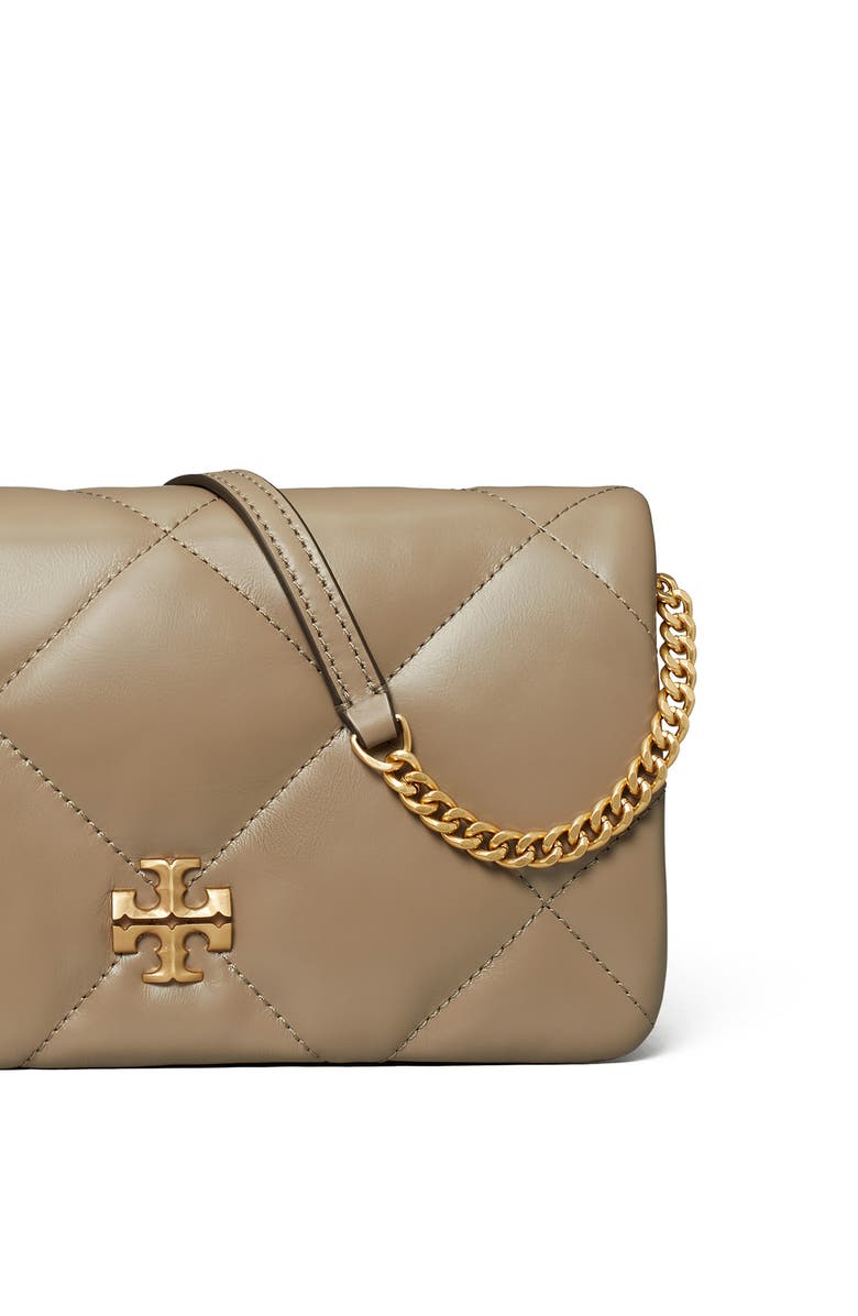 Tory Burch Kira Diamond Quilt Crossbody, Alternate, color, Taupe Oak
